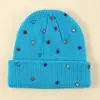 Chapéus Oversized Masculinos e Femininos de Nova Coleção Outono/Inverno, Chapéus de Lã Coloridos com Diamantes Artesanais da Moda, Chapéus de Lã Quentes para o Frio, Chapéus Baotou