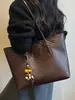 Bolso grande tejido vintage para mujer, nuevo bolso tote coreano simple de moda para el verano 2026, bolso de hombro para el día a día de gran capacidad