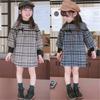 Vestido de Lana a Cuadros para Niña Falda Corta 26 Otoño e Invierno Nuevo Estilo Ropa Infantil de Comercio Exterior al por Mayor 3-8 Años