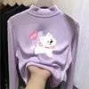 Nova camada de base térmica da moda e tendência outono/inverno para crianças, gola alta meia-manga para meninas, top quente e casual para crianças mais velhas