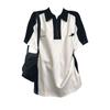 Plus size Irmã Gordinha Estilo Academia Americana Camiseta de manga curta Camiseta feminina de verão com costura contrastante e gola polo em torno da gola superior
