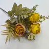 Manqiu Rosa Clássica Flor Artificial Flor Artificial Transfronteiriça Rosa Venda Quente Comércio Exterior Flor de Seda Casa Retro Flor Artificial
