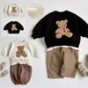 Ropa Nueva de Otoño 2025 para Niños y Niñas, Sudadera Casual Holgada de Manga Larga con Forro Polar de Dibujos Animados de Osos para Niños