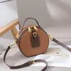 Bolsa redonda pequeña nueva de exportación de comercio exterior para primavera y verano, piel de vaca de primera capa, retro, coreana, casual, de hombro, cruzada, portátil