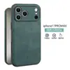 Aplicable a funda de teléfono Apple 17promax iPhone 16 skin lateral antideslizante anticaída 15 funda de cuero de lujo ligero para negocios