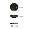 Plato con sabor a melamina, de plástico negro, de dos compartimentos, plato de acompañamiento de tres compartimentos, olla caliente al estilo coreano, plato para salsa para mojar, condimento para barbacoa, comercial