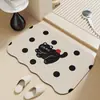 Alfombra de Piso para Baño de Gatito de Dibujos Animados Alfombra para Pies de Barro Diatómico para el Hogar Alfombra para Pies con Forma Especial Absorbente para Baño Secado Rápido