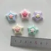 Acessórios de Resina de Estrela Pequena de Cinco Pontas em Duas Cores, Presilhas de Cabelo Estrela Coloridas, Fivelas de Sapato, Acessórios para Capa de Celular com Cola Cremosa