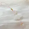 Lótus Cristalizado Lírio do Vale Estilo Nacional Lótus Corrente de Celular com Contas Chaveiro Pingente de Bolsa Joia Exquisita Presente para Mulheres
