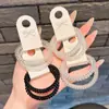 Paquete de 2 Gomas para el Cabello Transparentes Esmeriladas tipo Cable de Teléfono, Cuerdas para el Cabello Sencillas Brillantes de Colores Dulces Estilo Coreano Nuevas, Accesorios para el Cabello de Moda y Minimalistas
