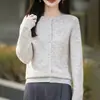 Cárdigan de punto para mujer listo para usar, cuello redondo, simple, holgado, sin costuras, suave, de un solo pecho, chaqueta de punto adelgazante