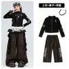 Disfraz de jazz para niña, moderno estampado de leopardo con brillantes pedrería, conjunto de baile para niñas, crop top estilo jazz para desfiles y actuaciones de street dance