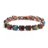 Pulsera Corazón de Cobre Rojo Natural Turquesa Azul con Forma de Corazón para Mayorista de Fabricantes, Pulsera de Corazón Energético de Terapia Magnética de Cobre Puro Estilo Lujo Ligero de Moda