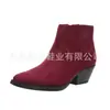 Juyuan 2026 Outono/Inverno Novo Estoque Europeu e Americano Comércio Exterior Tamanho Plus Botas Femininas Cano Curto Salto Grosso Botas de Couro WISH Amazon
