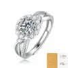 Comercio Exterior Europeo y Americano Anillo de Plata de Ley 925 Anillo de Moissanita Transfronterizo Joyería para Manos de Ins Anillo que No se Desvanece Diseño de Nicho Femenino
