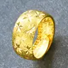 Popular Anillo Ajustable Chapado en Oro de 24 Quilates para Hombre, Retención de Color Duradera, Joyería de Oro Arenado, Latón Chapado en Oro Imitación para Mujer