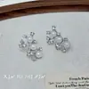 Set de Collar y Pendientes Retro de Perlas Brillantes con Diamantes Transfronterizo Europeo y Americano, Lujo Ligero, Gama Alta, Diseño Resistente Cadena para Clavícula