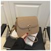 Bolso de Mujer con Patrón Tejido Estilo Occidental 2025 Primavera y Verano Bolso Cuadrado Pequeño Simple Bolso Bandolera de Hombro con Cierre Retro de Color Puro a la Moda