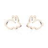 Comercio Exterior Nueva Moda Aretes Coreanos de Conejo Calado Acero Inoxidable Aretes Femeninos Fabricante Transfronterizo Venta al Por Mayor al Contado
