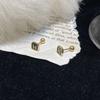 Brincos Quadrados Pretos com Letra H da Marca Design Simples de Nicho Exquisite Pequenos Parafusos Brincos com Fecho de Parafuso Livres para Dormir