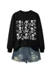 Sudadera casual de moda para mujer de Halloween con nueve marcos de calavera y lazo de estrella - Tienda independiente de Amazon eBay