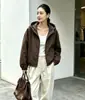 Chaqueta corta casual y moderna con capucha para mujer, nuevo estilo otoño 2026, chaqueta cortavientos versátil y elegante, perfecta para figuras petites