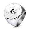 Anillo de Calavera Láser Brillante de Acero Inoxidable de 22 mm 18 mm de Venta Caliente Transfronteriza Europea y Americana Anillo Cuadrado Redondo Al Por Mayor