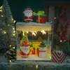 Cubo de Rubik Giratorio Navideño Kit de Materiales DIY Hecho a Mano Luz Nocturna Micro Escena Regalo para Pareja Cubo de Rubik Navideño Giratorio