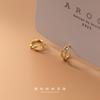 Aretes de Clip de Papel de Plata S925 Aerchi Estilo K Pequeños Frescos Simples Compactos Pin Joyería para la Oreja de Mujer M00188