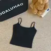Nova camisola doce e sexy de algodão puro com corte justo e costas bonitas, top branco de verão para mulheres para usar por dentro ou por fora com bojos
