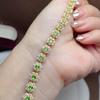 Color Tesoro Joyería Nuevo Pulsera Plata 925 Incrustada con Flores Naturales de Azafrán Set Completo para Mujeres