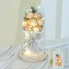 Presente de Dia dos Namorados Lanterna Caixa de Presente Flor Eterna Buquê de Flores Secas Flor de Sabão Rosa Flor Eterna Flor Artificial Ornamento de Aniversário