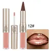 Brillo de labios O'CHEAL 2 en 1 de doble extremo transfronterizo, voluminizador, de larga duración, altamente pigmentado, impermeable, no pegajoso y acabado mate