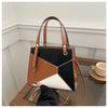 2025 Nova Tendência Estilo Coreano Personalizado Padrão Geométrico Costura Grande Capacidade Fashionável Bolsa de Ombro Transversal Bolsa Quadrada Pequena