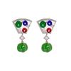 Pendientes de Nuevo Estilo Lujo Ligero Moda Forma de Abanico Zirconia Cuentas de Ábaco Gota de Agua Clavos de Oreja Pendientes Elegantes de Alta Gama de Moda para Mujeres