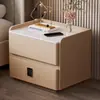 Nueva mesita de noche inteligente, simple y moderna, mueble lateral multifuncional para dormitorio, gabinete de almacenamiento de lujo ligero de alta gama con carga inalámbrica