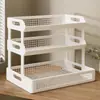 Estante de almacenamiento de escritorio, gabinete lateral de mesa de comedor, estante de bocadillos de varias capas, portavasos y portabolsitas de té, estante para tazas de encimera de entrada, organizador de almacenamiento de tazas