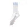 Meias de Pilates Antiderrapantes de Silicone Acheng Home Profissional para Esportes Fitness Primavera/Outono Algodão Puro Meia de Cano Médio Sem Costura