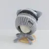 Gorro de punto a rayas para niños con orejeras, gorro cálido a rayas para otoño e invierno, gorro unisex para clima frío