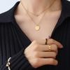 Collar de Moda de Doble Capa Redondo de la Marca Luckey de Estilo Ins Europeo y Americano de Lujo Ligero Chapado en Oro Verdadero de 18K Accesorios de Joyería para Mujer