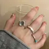 Anillo Abierto de Plata Rota Lágrimas Azules para Mujer, Anillo Minimalista para Dedo Índice, Anillo de Moda Tendencia Personalidad Amistad