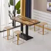 Mesa de negociación engrosada, habitación de hotel en alquiler, restaurante de comida rápida, juego de mesa y sillas para té de burbujas y bocadillos, cafetería, mesa cuadrada pequeña de color pizarra