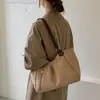 Bolsa tote vintage de camurça estilo coreano para mulheres, novo modelo outono e inverno 2026, moderna e de alta qualidade, bolsa de ombro para o dia a dia de grande capacidade