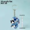 Colgante llavero plano para mochila, nuevo colgante decorativo 2D de acrílico de Stitch para cruzar la frontera, colgante para llave de coche