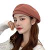 Boina de punto de lana de color liso, informal, combinable con todo, para otoño e invierno, cálida, sencilla, para pintor Joo, para mujer