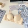 Novo sutiã sem rastros feminino push-up peito pequeno peito grande doce xadrez engrossado sexy sutiã de fechamento de peito