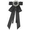 Accesorios de pajarita para mujer, estilo japonés de alta gama, dulce, preppy, retro, lazo de cinta negra, cuello de camisa, joyería floral