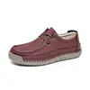 Zapatos Planos de Primavera para Mujer, Zapatos Tipo Mocasín Versátiles, Zapatos Planos Casuales Cómodos para Mujer, Zapatos Planos con Cordones de Superficie Suave, Zapatos Pequeños de Piel, Zapatos para Madre
