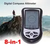 DS302 Altímetro electrónico de mano 8 en 1 Montañismo Portátil Barómetro de pesca Brújula Medidor de altitud