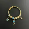 Panjia Duo La Nuevo Pulsera de Cuentas DIY Colgante de Estrella Llave Diamante Pulsera de Amistad Versátil Ajustable Venta al por Mayor